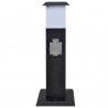 Columna con enchufes y lámpara para el jardín negra 2