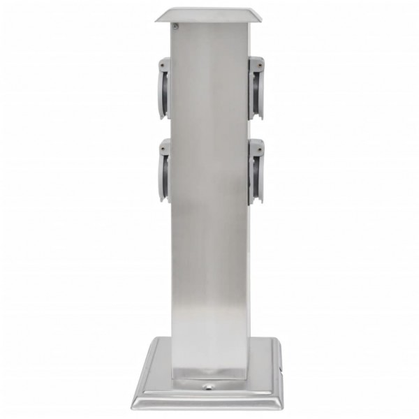 Columna con enchufes para el jardín acero inoxidable negro M 4