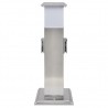 Columna con enchufes de jardín con lámpara acero inoxidable 3