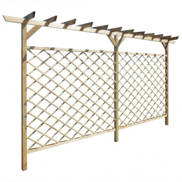 Parede de jardim cercado com pergola superior de madeira M 2