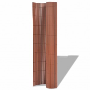 Cerca de jardim dupla face PVC 90x300 cm castanho H