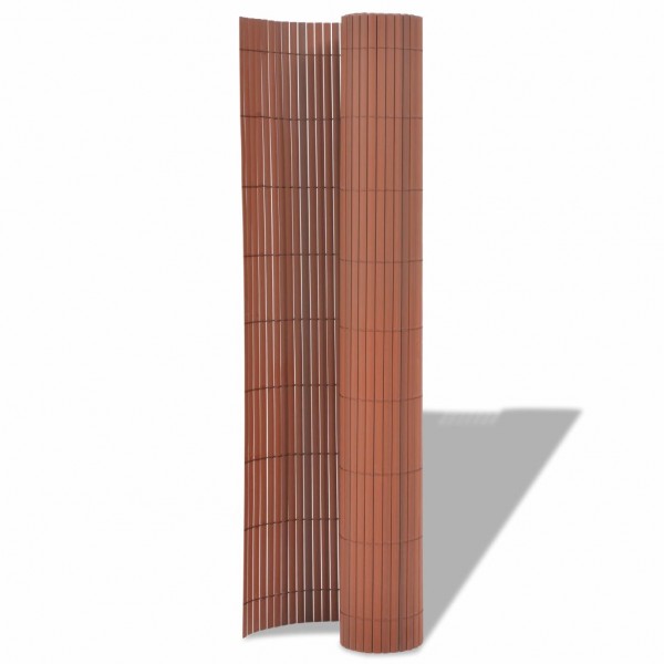 Cerca de jardim dupla face PVC 90x300 cm castanho M 2