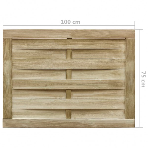 Puerta de jardín madera de pino impregnada verde 100x75 cm M 4