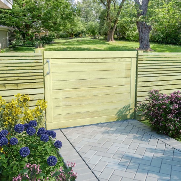Puerta de valla de jardín madera pino impregnada 75x100 cm M 3