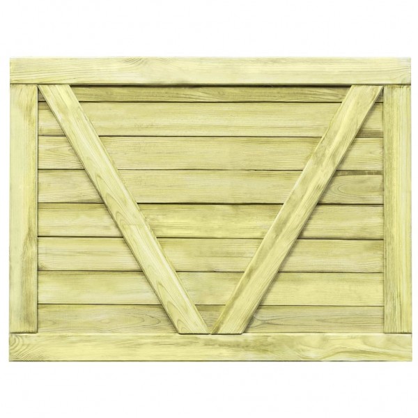 Puerta de valla de jardín madera pino impregnada 75x100 cm M 5