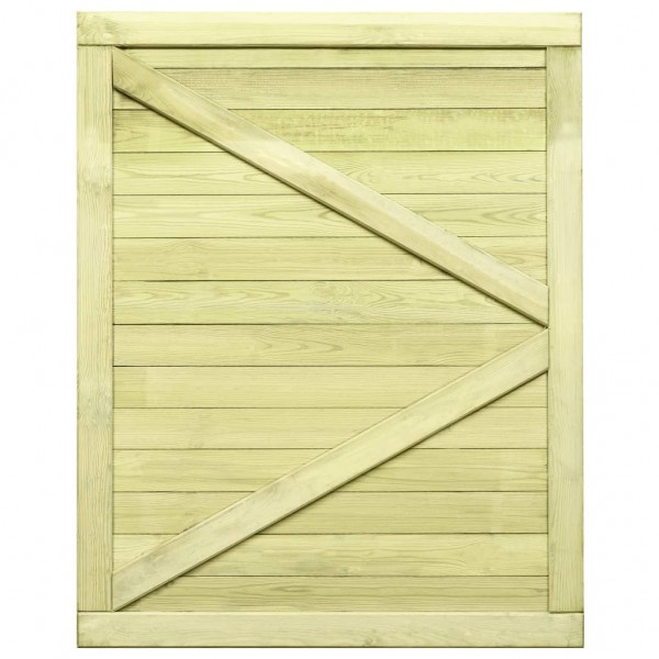 Puerta de valla de jardín madera pino impregnada 125x100 cm M 5