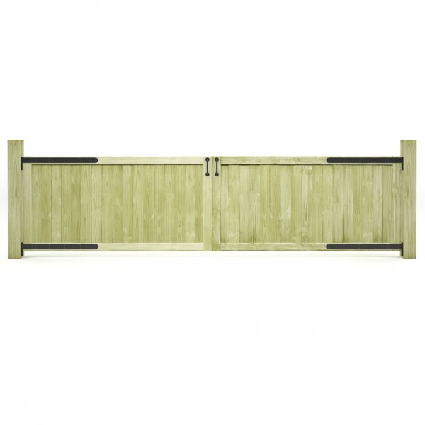 Puertas de valla madera de pino impregnada 300x75 cm 2 uds D