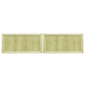 Puertas de valla madera de pino impregnada 300x75 cm 2 uds H