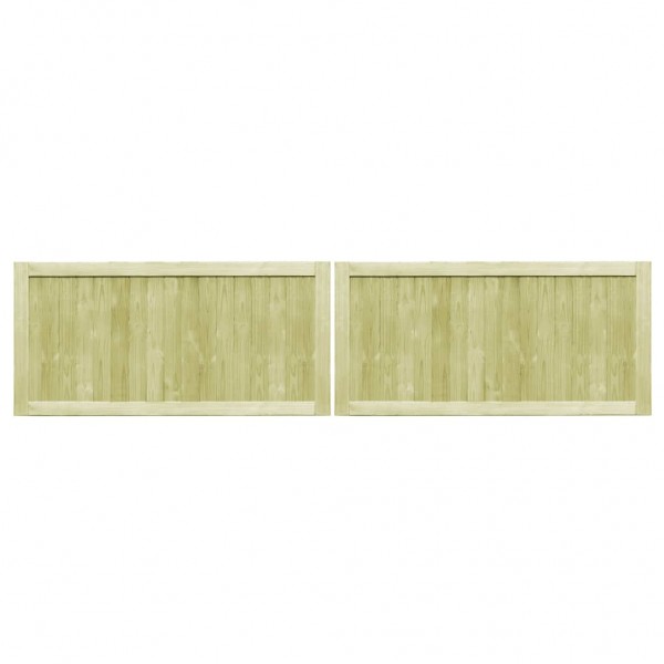 Portões de jardim 2 pcs 300x75 cm pinho impregnado M 2