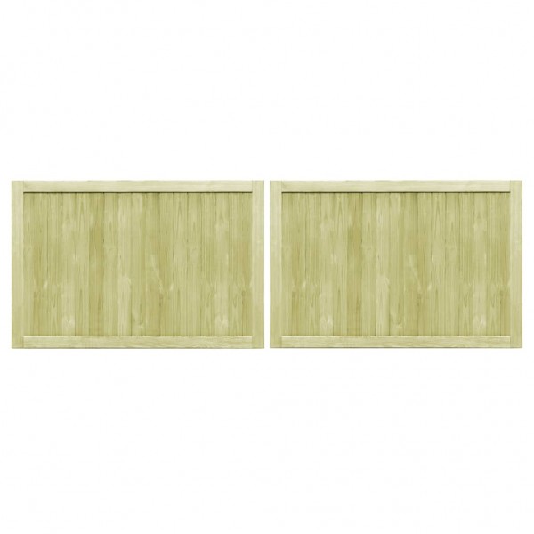 Puertas de valla madera 2 uds de pino impregnada 300x100 cm M 2