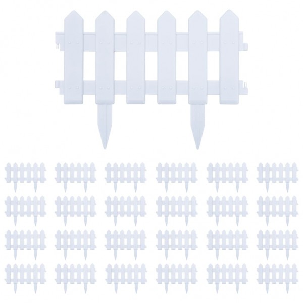 Bordas de relvado 25 pcs 10 m PP branco M 4