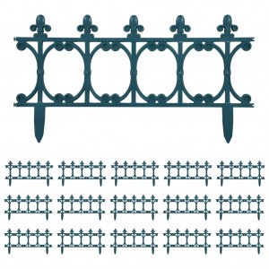 Bordas de relvado 16 pcs 10 m PP verde H