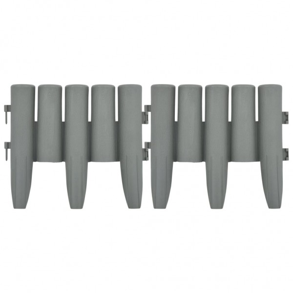 Bordes de jardín 36 unidades PP gris 10 m M 3