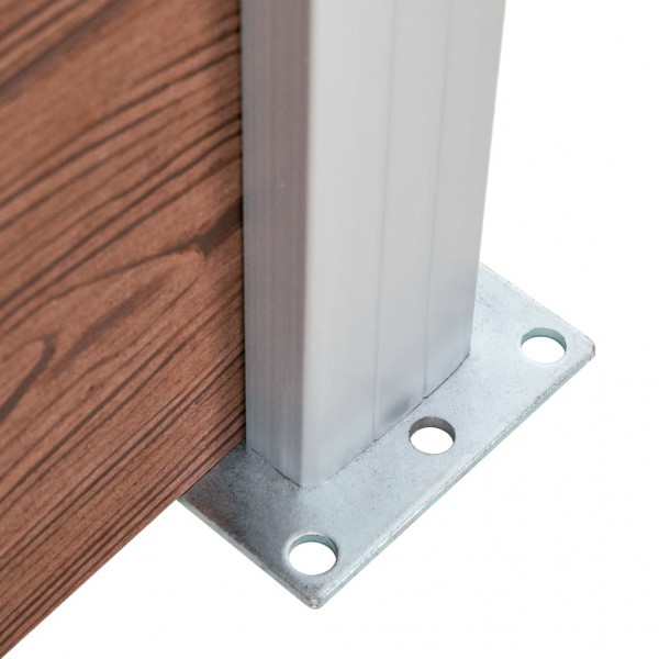 Panel de valla WPC marrón 95x(105-180) cm M 5