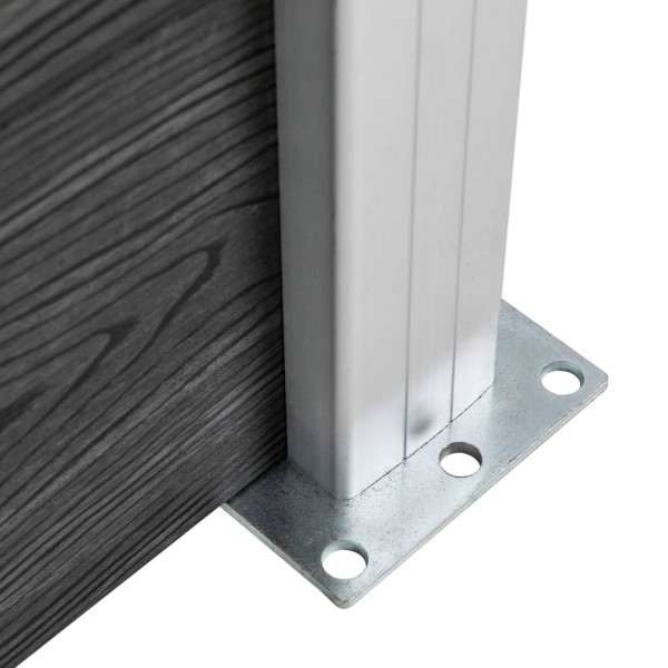 Panel de valla WPC gris 95x(105-180) cm M 5