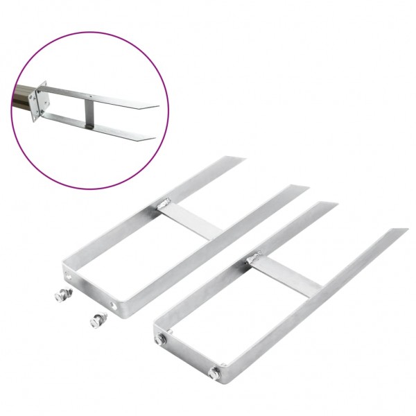 Clavijas de tierras para valla de WPC 2 unidades acero 40 cm D