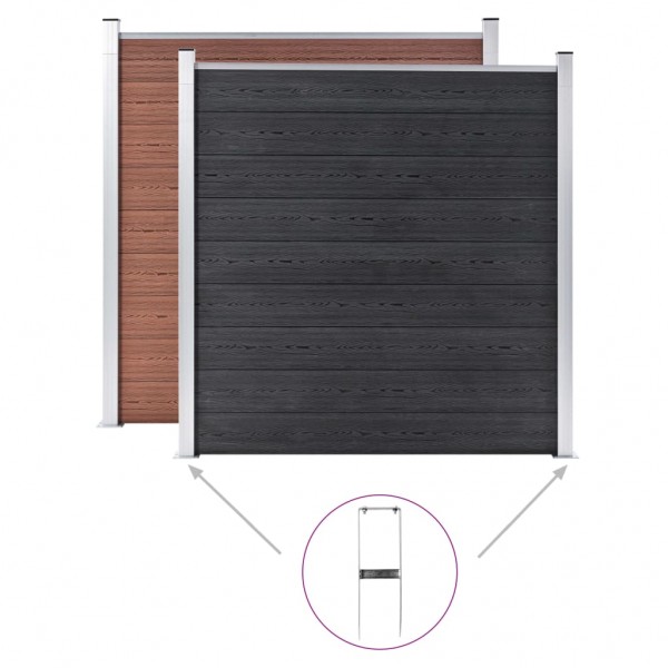 Estacas de chão para cerca de WPC 2 pcs aço 40 cm M 3