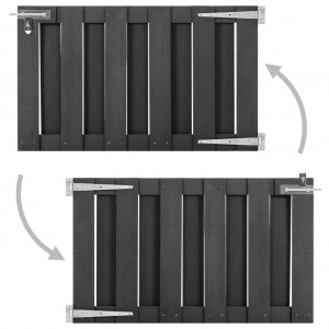 Puerta de jardín de WPC gris 100x60 cm H