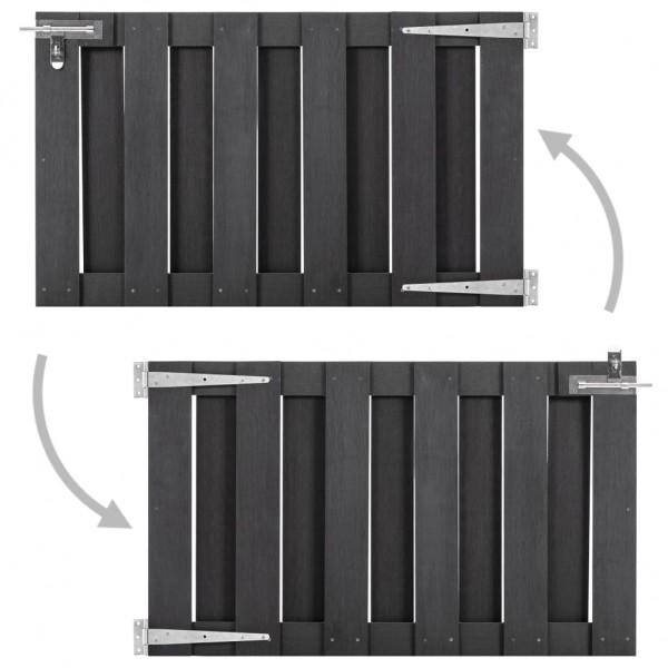 Puerta de jardín de WPC gris 100x60 cm M 2