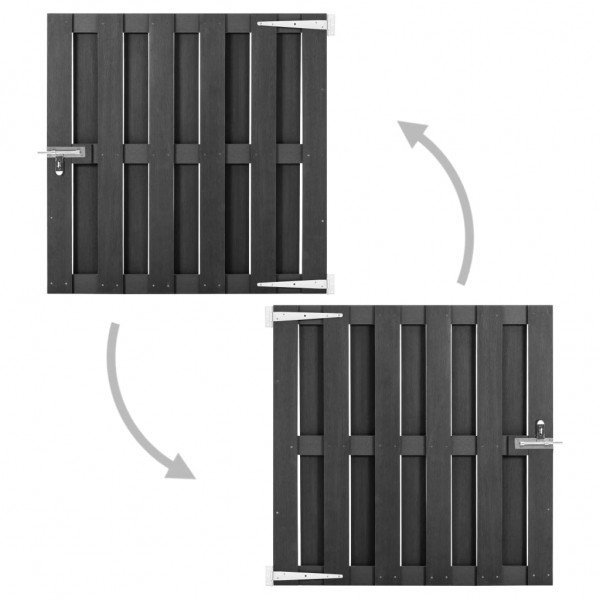 Puerta de jardín de WPC gris 100x100 cm M 2