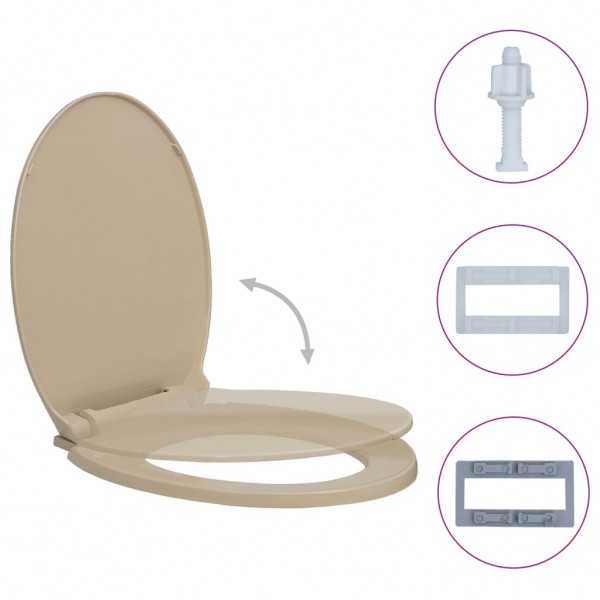 Tapa y asiento de váter con cierre suave ovalada beige M 2