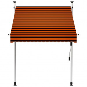 Toldo manual retráctil naranja y marrón 150 cm H