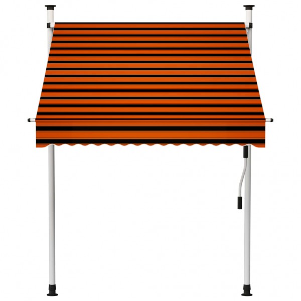 Toldo manual retráctil naranja y marrón 150 cm M 2
