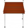 Toldo manual retráctil naranja y marrón 150 cm 2