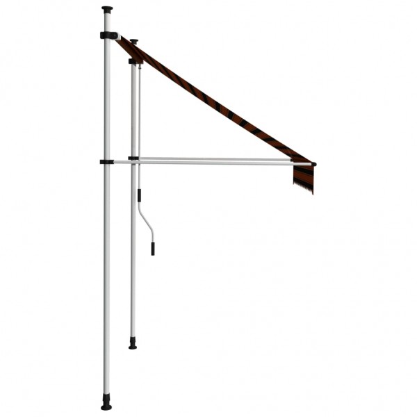 Toldo manual retráctil naranja y marrón 150 cm M 3