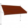 Toldo retrátil manual 250 cm laranja e castanho 1