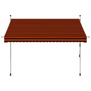 Toldo retrátil manual 250 cm laranja e castanho H