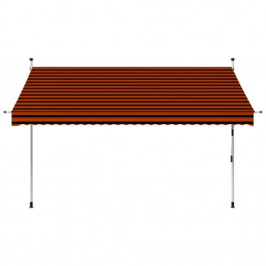 Toldo retrátil manual 300 cm laranja e castanho H