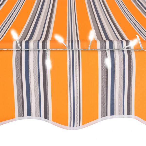 Toldo retráctil manual con LED amarillo y azul 300 cm M 5