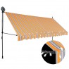 Toldo retráctil manual con LED amarillo y azul 350 cm 1