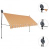 Toldo retráctil manual con LED amarillo y azul 350 cm 3