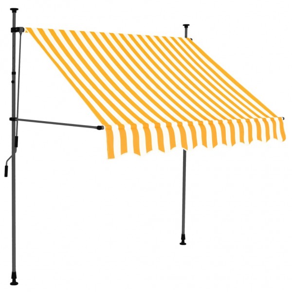 Toldo retrátil manual com LED 200 cm branco e laranja M 2