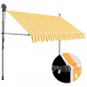 Toldo retrátil manual com LED 300 cm branco e laranja 1