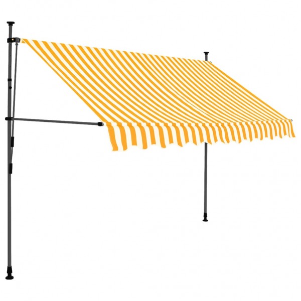 Toldo retrátil manual com LED 300 cm branco e laranja M 2