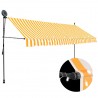 Toldo retrátil manual com LED 350 cm branco e laranja 1