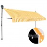 Toldo retrátil manual com LED 400 cm branco e laranja 1