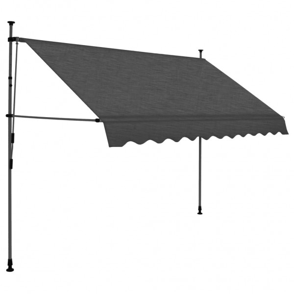 Toldo manual retráctil con LED gris antracita 300 cm M 2