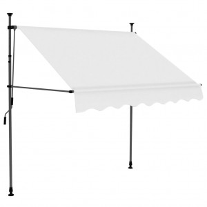 Toldo retrátil manual com LED 150 cm creme H