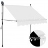 Toldo manual retráctil con LED crema 200 cm 1