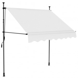 Toldo retrátil manual com LED 200 cm creme H