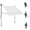 Toldo retrátil manual com LED 200 cm creme 3