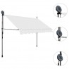 Toldo retrátil manual com LED 300 cm creme 3