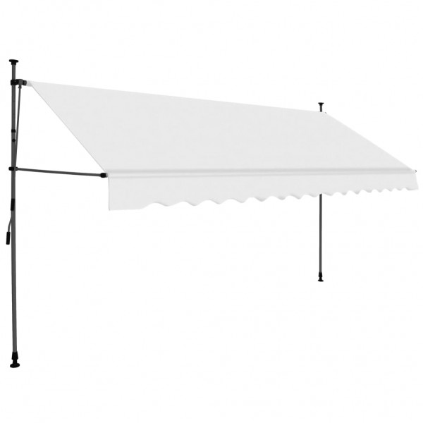 Toldo manual retráctil con LED crema 350 cm M 2