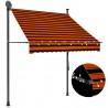 Toldo manual retráctil con LED naranja y marrón 150 cm 1