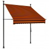 Toldo retrátil manual com LED 150 cm laranja e castanho 2