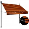 Toldo manual retráctil con LED naranja y marrón 200 cm 1